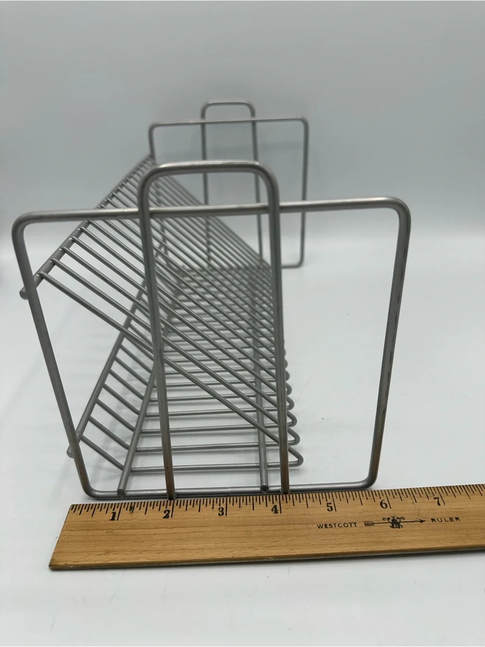 Vintage IKEA Vink Silver Gray Wire CD Tower Rack Stand Holds 20 CDs 12” Storage